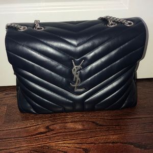 SAINT LAURENT LOULOU CHEVRON SHOULDER BAG